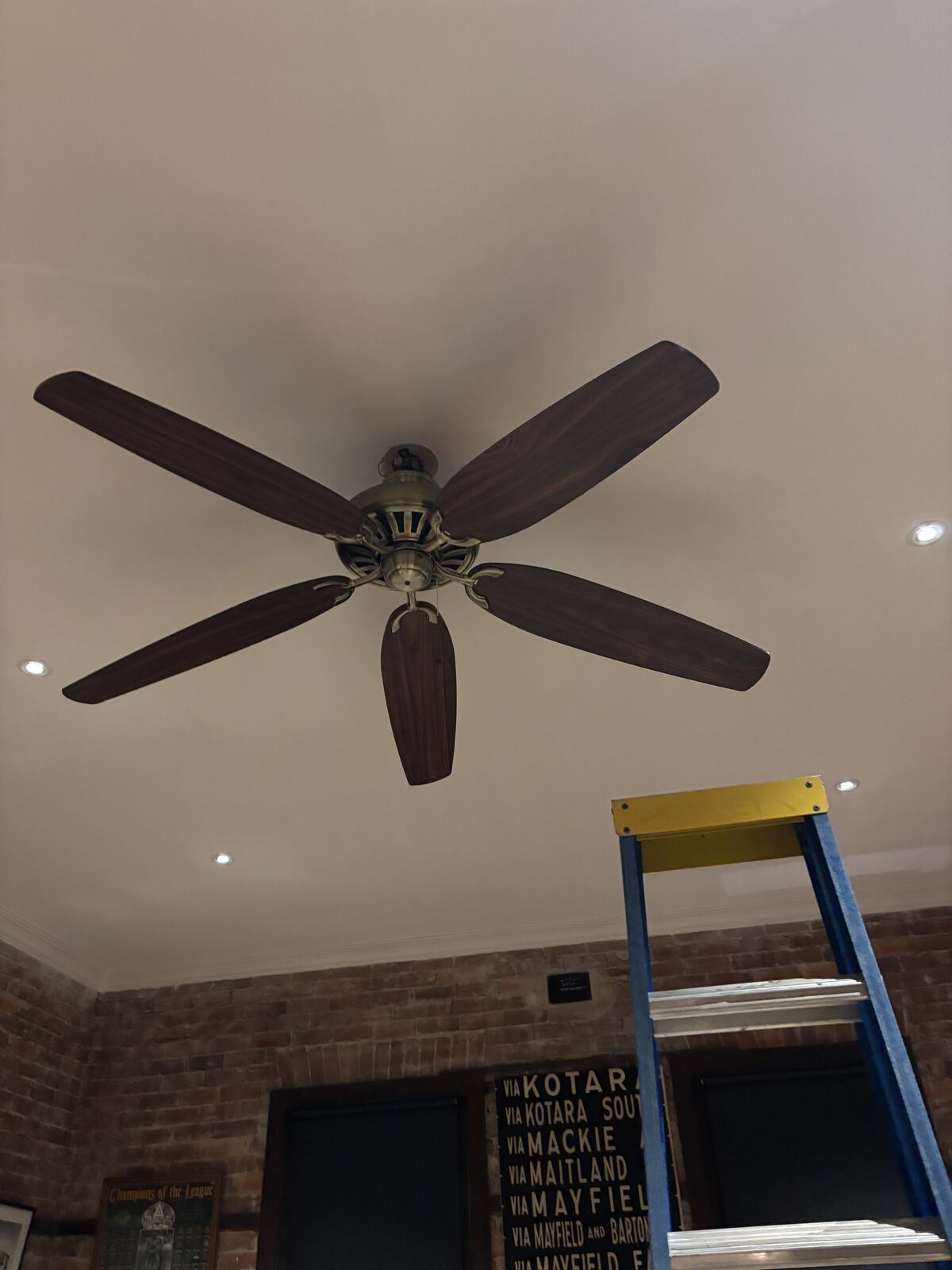 Ceiling fan and recessed downlight lighting installation completed by Calwinn Electrical in the Upper Hunter Shire